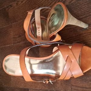 Coach brown leather heels